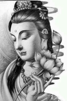 传统纹身观音纹身图案-9张传统观音纹身分类图片