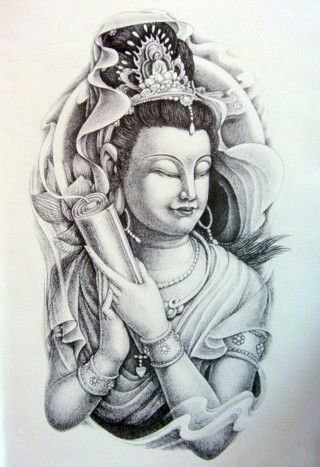 传统纹身观音纹身图案-9张传统观音纹身分类图片