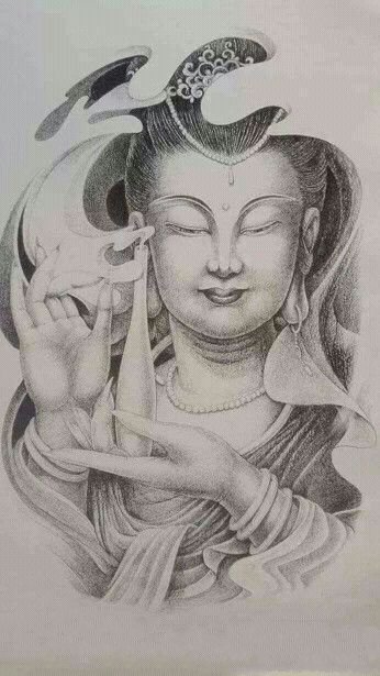 传统纹身观音纹身图案-9张传统观音纹身分类图片