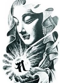 传统纹身观音纹身图案-9张传统观音纹身分类图片