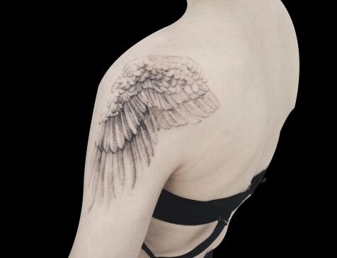 翅膀系列纹身图案-65张关于翅膀系列的纹身图片