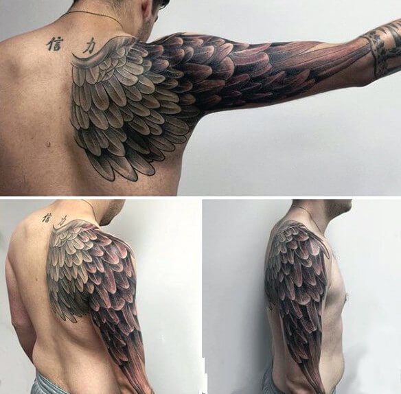 翅膀系列纹身图案-65张关于翅膀系列的纹身图片