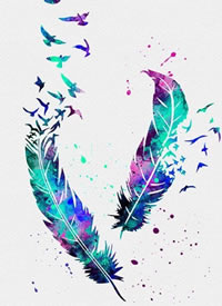 水彩纹身手稿图案-18张奇幻色彩的水彩纹身手稿图片