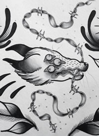 黑白old school纹身手稿图案-9张黑白old school纹身手稿图片