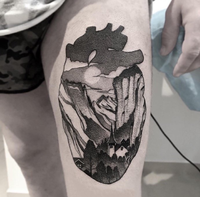 黑灰点刺纹身图案-9张创意黑灰的点刺纹身图片