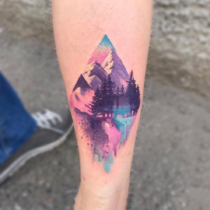 小清新水彩纹身图案-18张小清新的水彩纹身图片