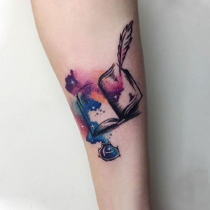 小清新水彩纹身图案-18张小清新的水彩纹身图片