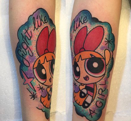 卡通飞天女警纹身图案--一组9张可爱的卡通飞天女警纹身图片