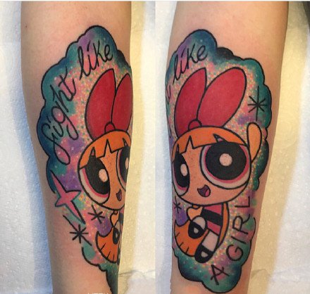 卡通飞天女警纹身图案--一组9张可爱的卡通飞天女警纹身图片