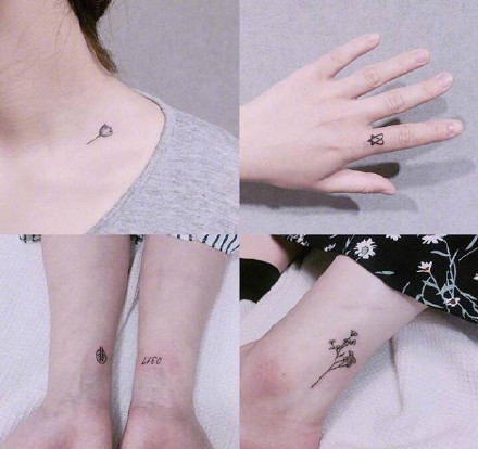 适合手腕脚踝的36款简约小清新纹身图案
