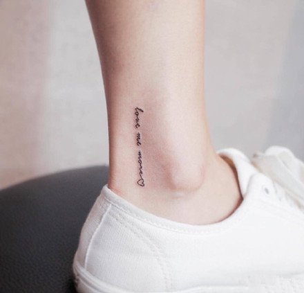 超简约的脚后跟脚踝小清新纹身图案欣赏