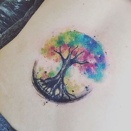 梦幻水彩纹身图--9张水彩色漂亮的纹身图案作品图片