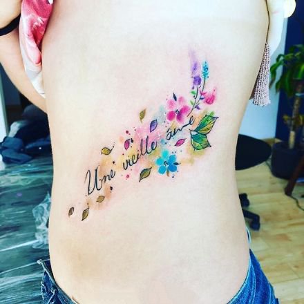 梦幻水彩纹身图--9张水彩色漂亮的纹身图案作品图片