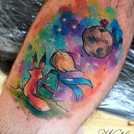 梦幻水彩纹身图--9张水彩色漂亮的纹身图案作品图片