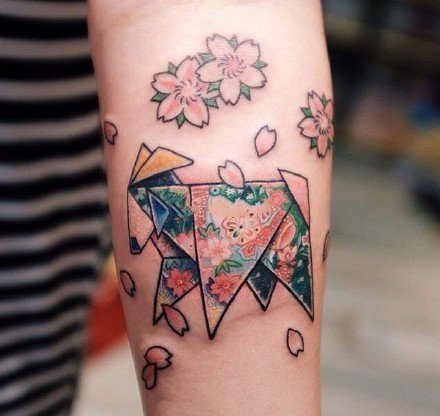 日式折纸纹身--9张彩色日式风格折纸纹身图案欣赏