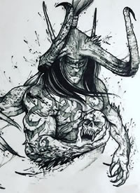 动漫卡通线稿--一组动漫卡通的人物手稿图片