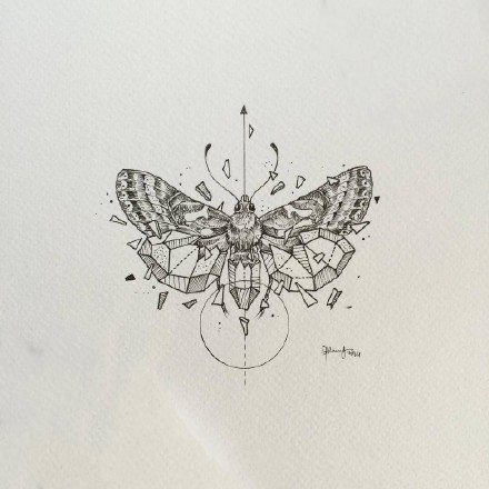 35张几何动物碎片风纹身手稿图案--来自菲律宾插画师kerby rosanes