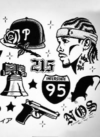 经典实用的黑灰小图纹身手稿图案9张