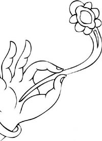 30张佛手手势纹身手稿图案图片