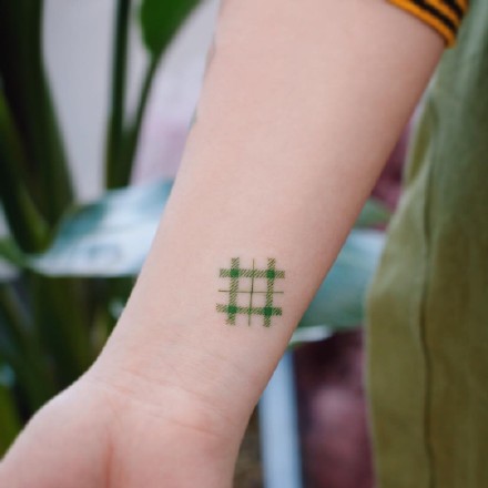 格纹系列-9张精美小清新简约格子纹身图案作品