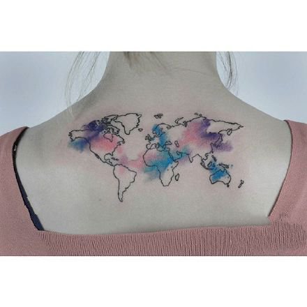 一组女生比较喜欢的彩色唯美纹身图案作品