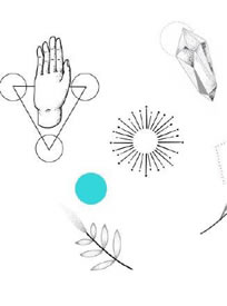 一组超简约的纹身小清新手稿图案