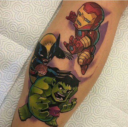 关于漫威影视角色的一组纹身图案作品欣赏