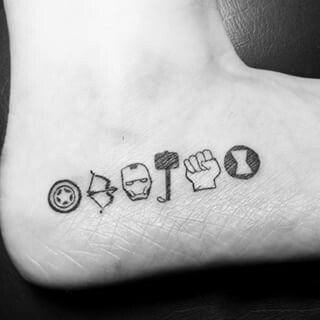 关于漫威影视角色的一组纹身图案作品欣赏