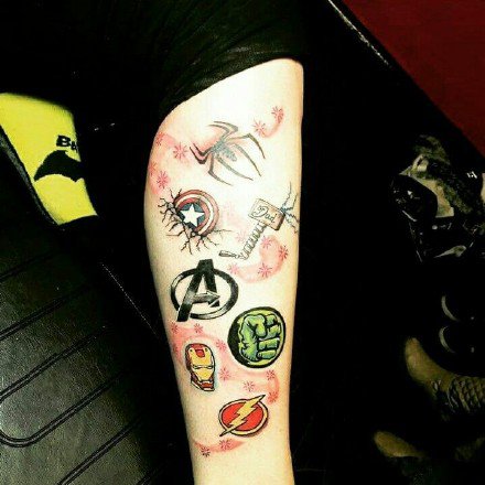 关于漫威影视角色的一组纹身图案作品欣赏