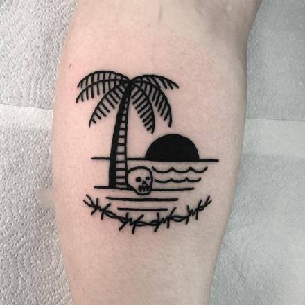 一组oldschool黑灰纹身图案作品图片欣赏