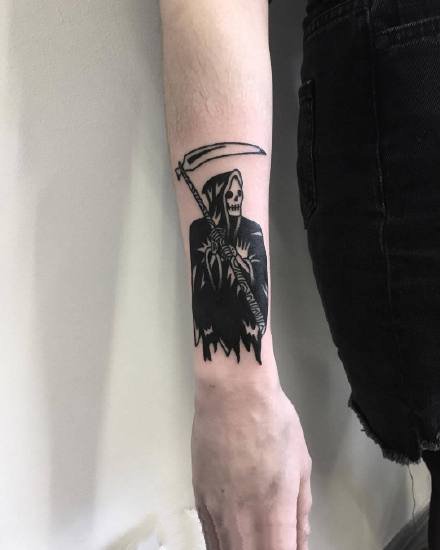 一组oldschool黑灰纹身图案作品图片欣赏