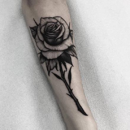 大黑灰newschool纹身--9张结合了点刺的黑灰newschool纹身图案