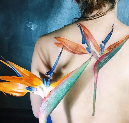 植物纹身图-一组把植物纹在身上的纹身图案作品