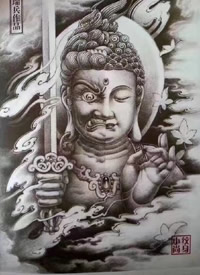 传统手稿图--一组小尚纹身尚瑞兵大师的传统纹身手稿图案
