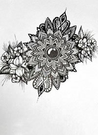 18张漂亮的点刺梵花纹身手稿图案