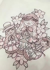 9张newschool风格的纹身线稿欣赏