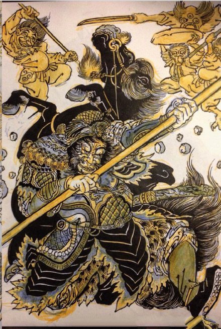 36张日式风格传统水浒人物手稿图案