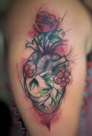 8张炫彩飘逸风格的线条纹身图案作品