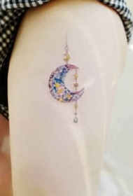 女生水彩粉色小清新系列纹身图