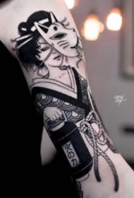 14张国外黑灰腿部和手臂的好看纹身图案欣赏缩略频道推荐图