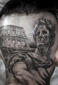 男士头部纹身--10张男性个性的头部黑色纹身图案