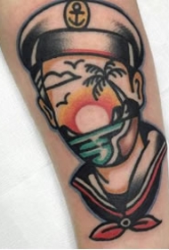 把人脸换成风景的school创意纹身图案