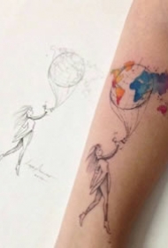 极简小清新彩色简单纹身作品图片欣赏