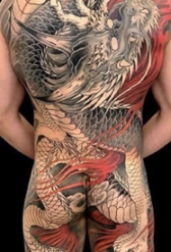 9张传统风格的彩色纹身大满背图案欣赏