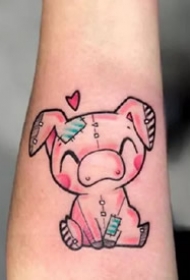可爱卡通--女孩子比较喜欢的可爱彩色小清卡通纹身图案
