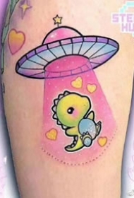 少女比较喜欢的粉彩色风格的彩色纹身图案作品