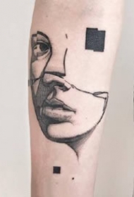 几张抽象风格的纹身作品图案