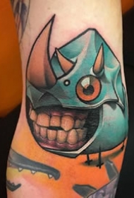 搞怪的一组彩色大牙卡通纹身图案作品欣赏