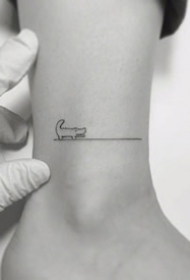 超级简约的线条小清新纹身图案欣赏