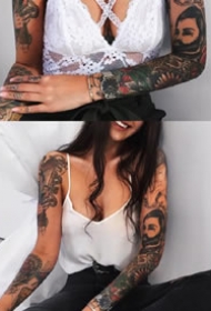 一组纹身大花臂美女的图片欣赏